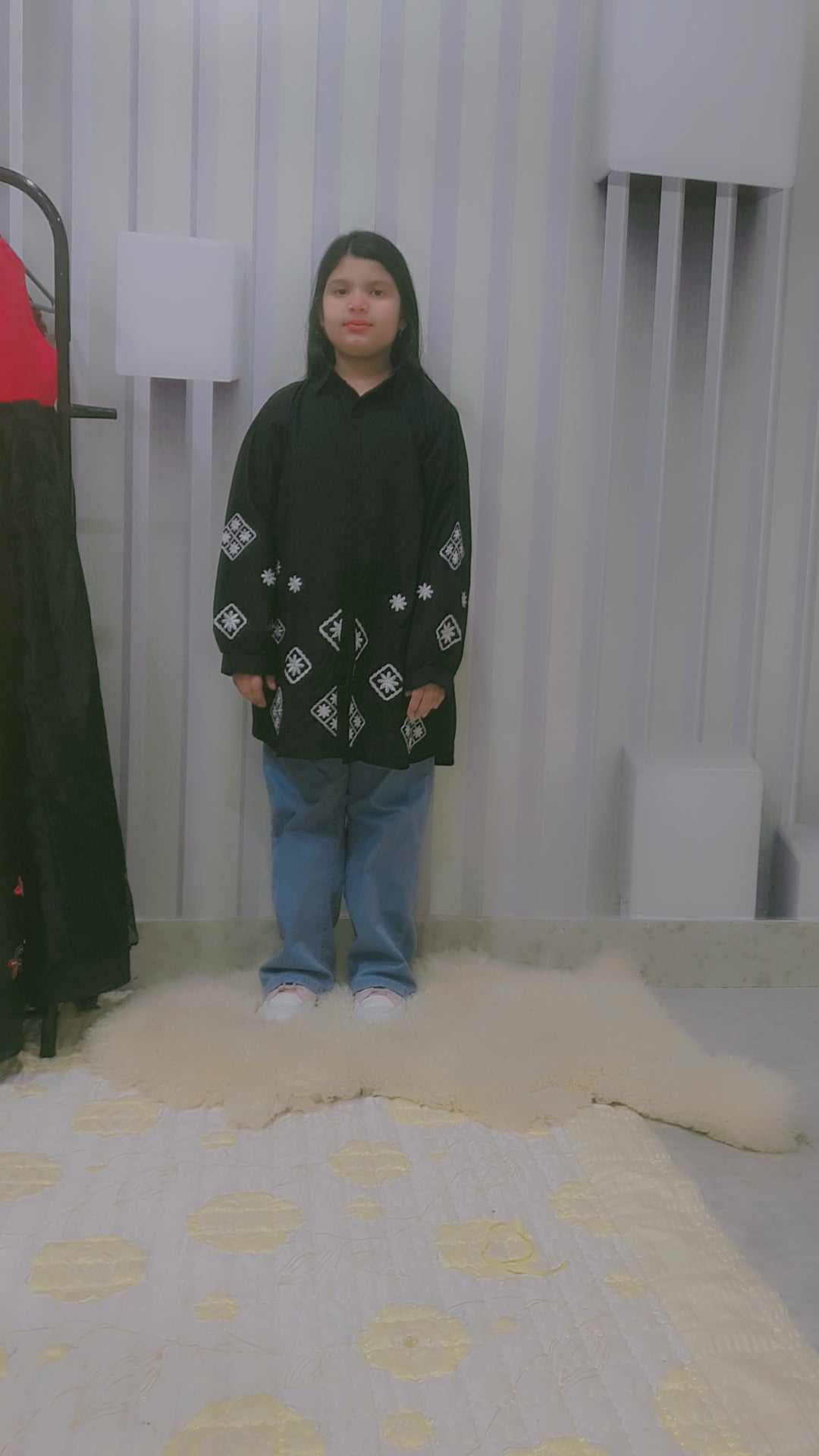 Cherrywears Luxury Stitched Baby Kurta – Black