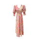 Women’s Pink Maxi Dress with Floral Print