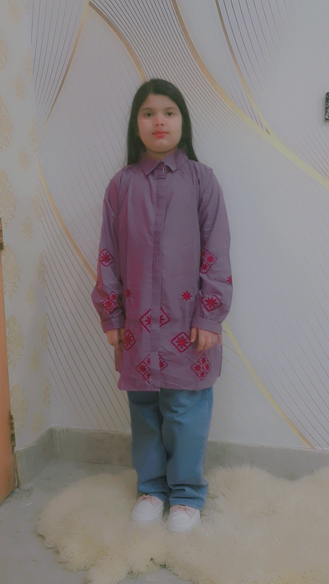 Cherrywears Luxury Stitched Baby Kurta – Grey