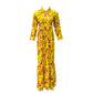Women's Yellow Floral Maxi Dress