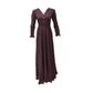 Women’s Maroon Maxi Dress with Floral Print