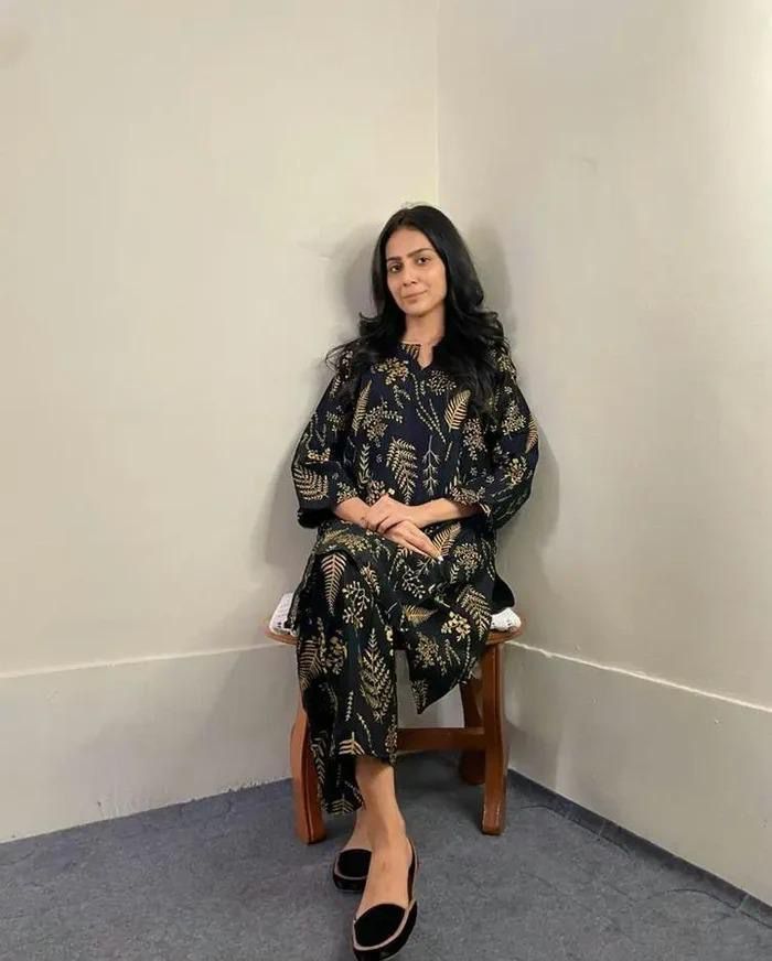 Black Linen Printed 2-Piece Suit for Women | Ready to Wear Shirt & Trouser Set