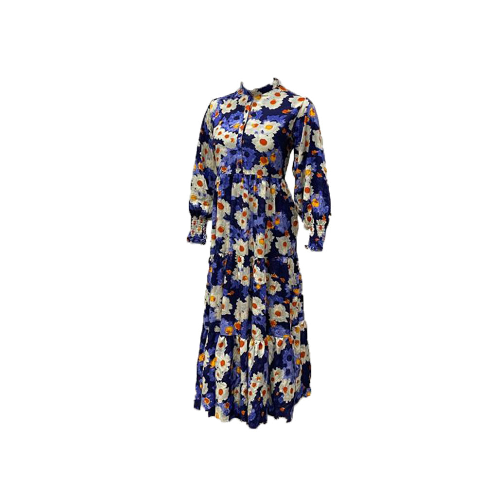 Women’s Blue Maxi Dress Floral Print