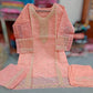 Elegant 3-Piece Pink Organza Embroidered Suit for Women – Shirt, Trouser & Dupatta