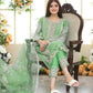 Elegant 3-Piece Green Organza Embroidered Suit for Women – Shirt, Trouser & Dupatta