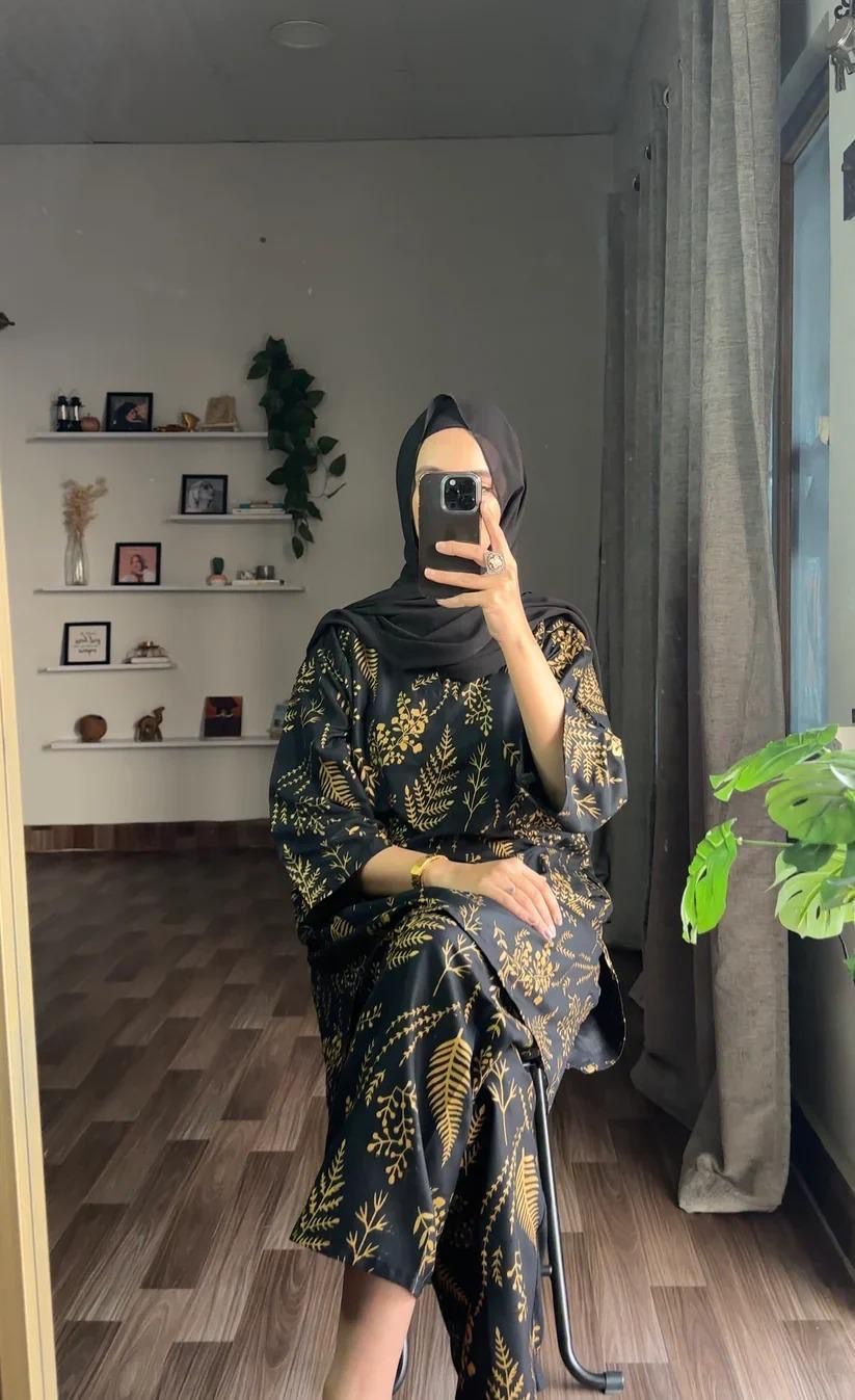 Black Linen Printed 2-Piece Suit for Women | Ready to Wear Shirt & Trouser Set