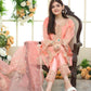 Elegant 3-Piece Pink Organza Embroidered Suit for Women – Shirt, Trouser & Dupatta