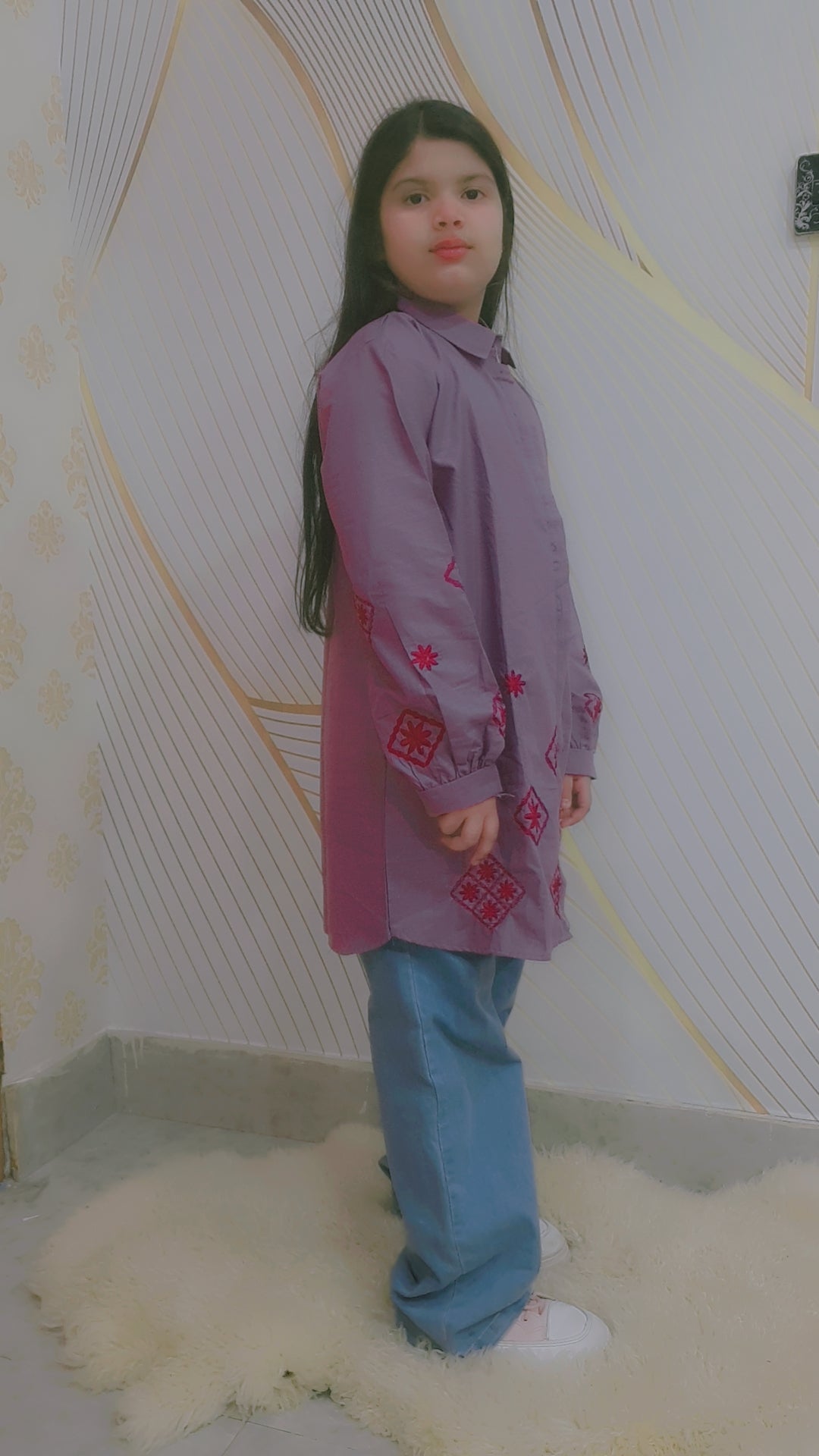 Cherrywears Luxury Stitched Baby Kurta – Grey