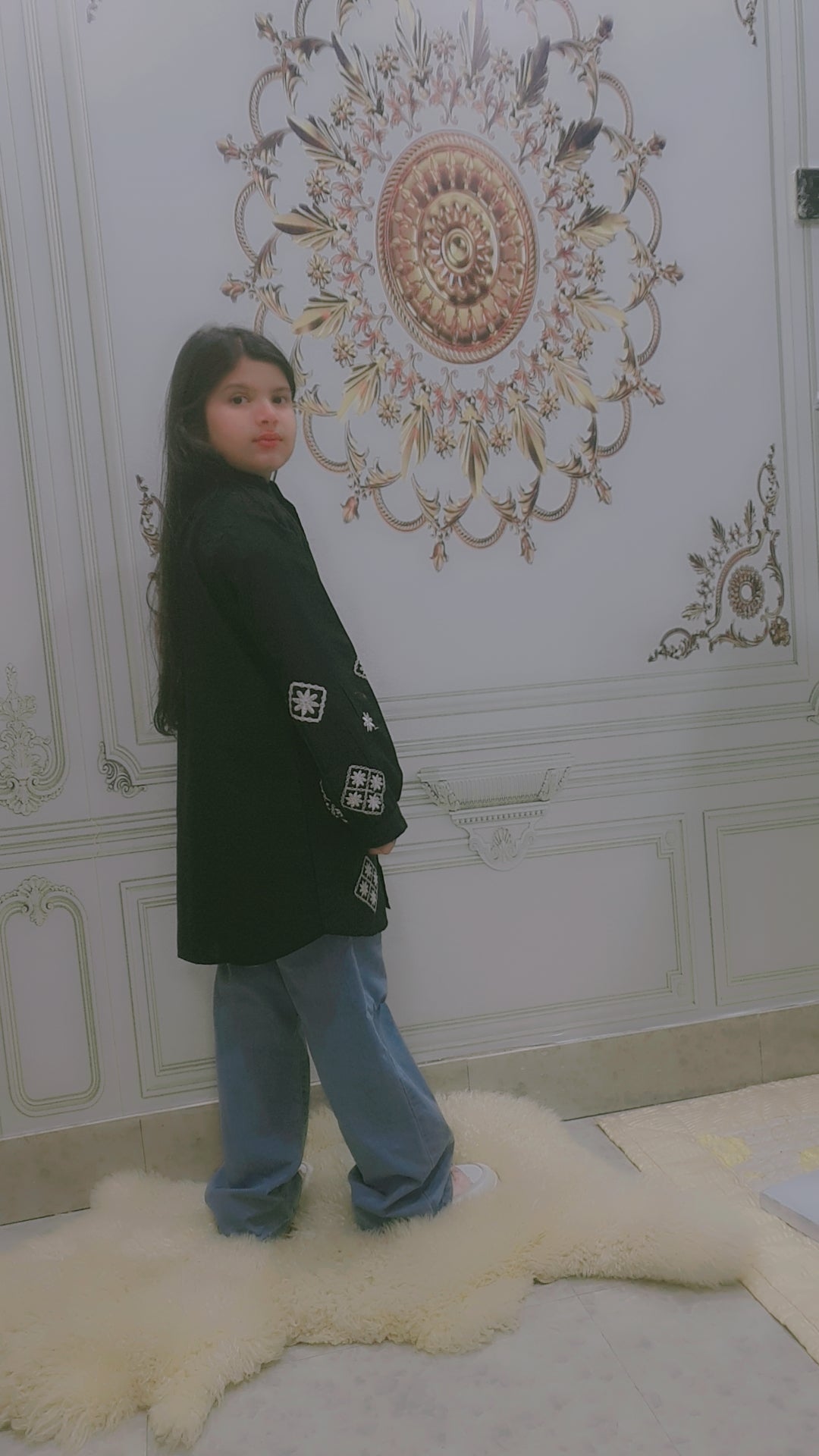 Cherrywears Luxury Stitched Baby Kurta – Black