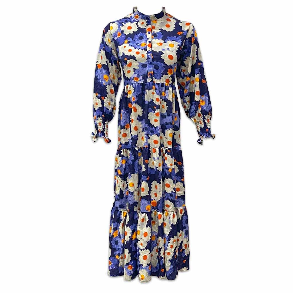 Women’s Blue Maxi Dress Floral Print