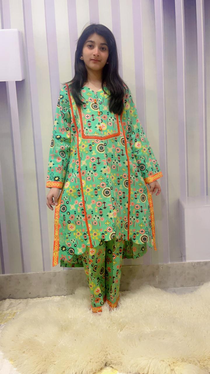 Cotton Pret Light Green 2-Piece Suit