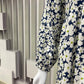 Women’s White Maxi Dress with Blue Floral Print