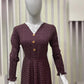 Women’s Maroon Maxi Dress with Floral Print