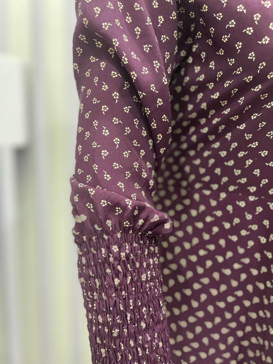 Women’s Maroon Maxi Dress with Floral Print