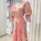 Women’s Pink Maxi Dress with Floral Print