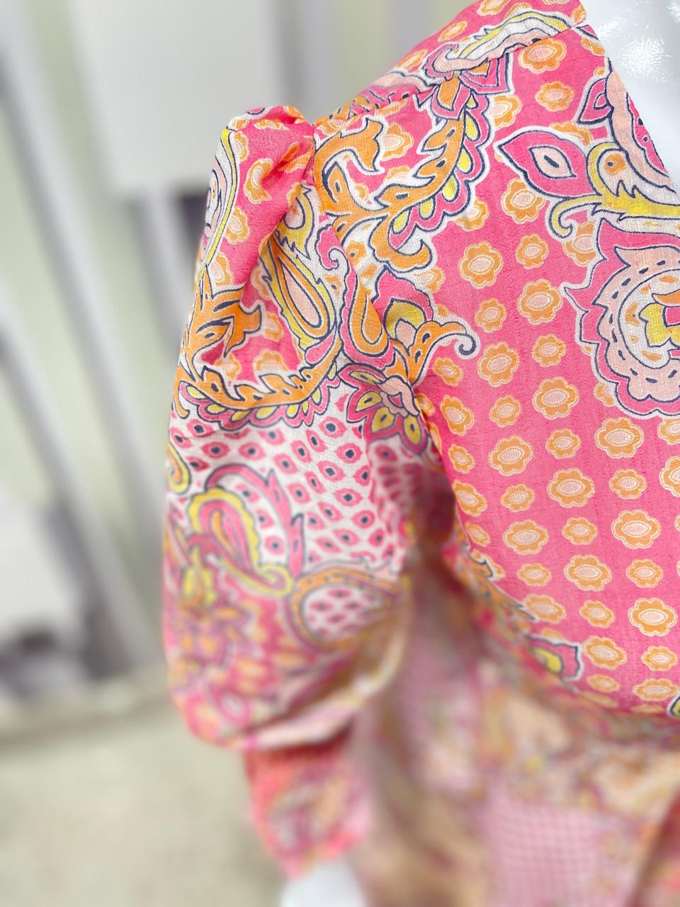 Women’s Pink Maxi Dress with Floral Print