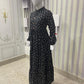 Women’s Black Maxi Dress with White Floral Print