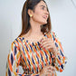Printed long dress Chiffon Frock - 1 Pc Women Stitched Dress