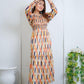 Printed long dress Chiffon Frock - 1 Pc Women Stitched Dress