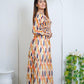 Printed long dress Chiffon Frock - 1 Pc Women Stitched Dress