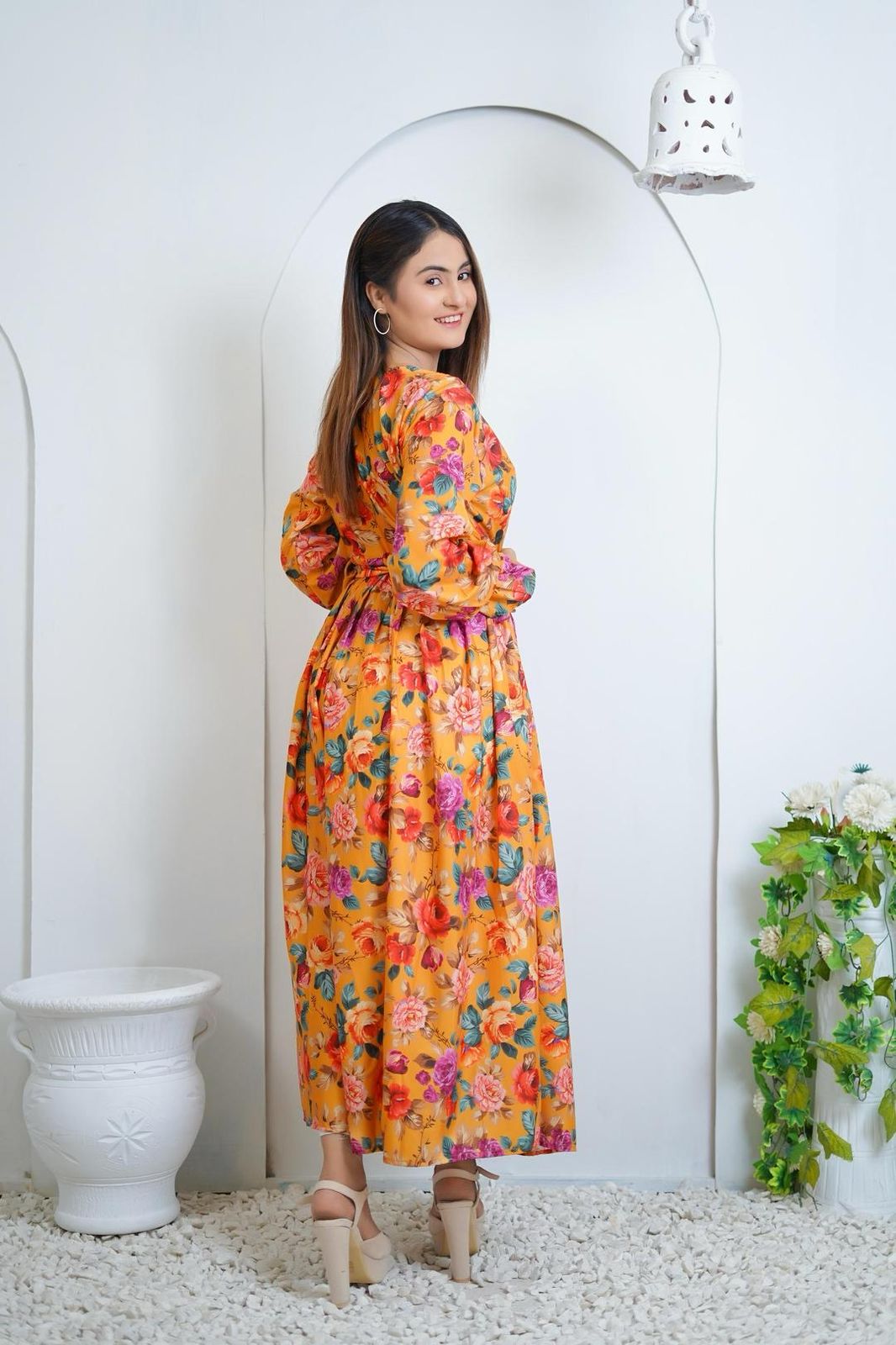 Women's Printed Swiss Lawn Frock – 1-Piece Long Dress | Elegant & Comfortable
