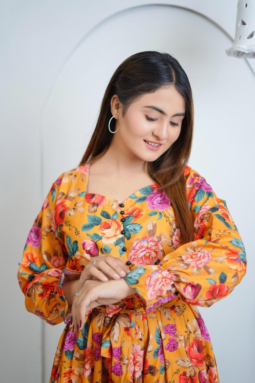 Women's Printed Swiss Lawn Frock – 1-Piece Long Dress | Elegant & Comfortable