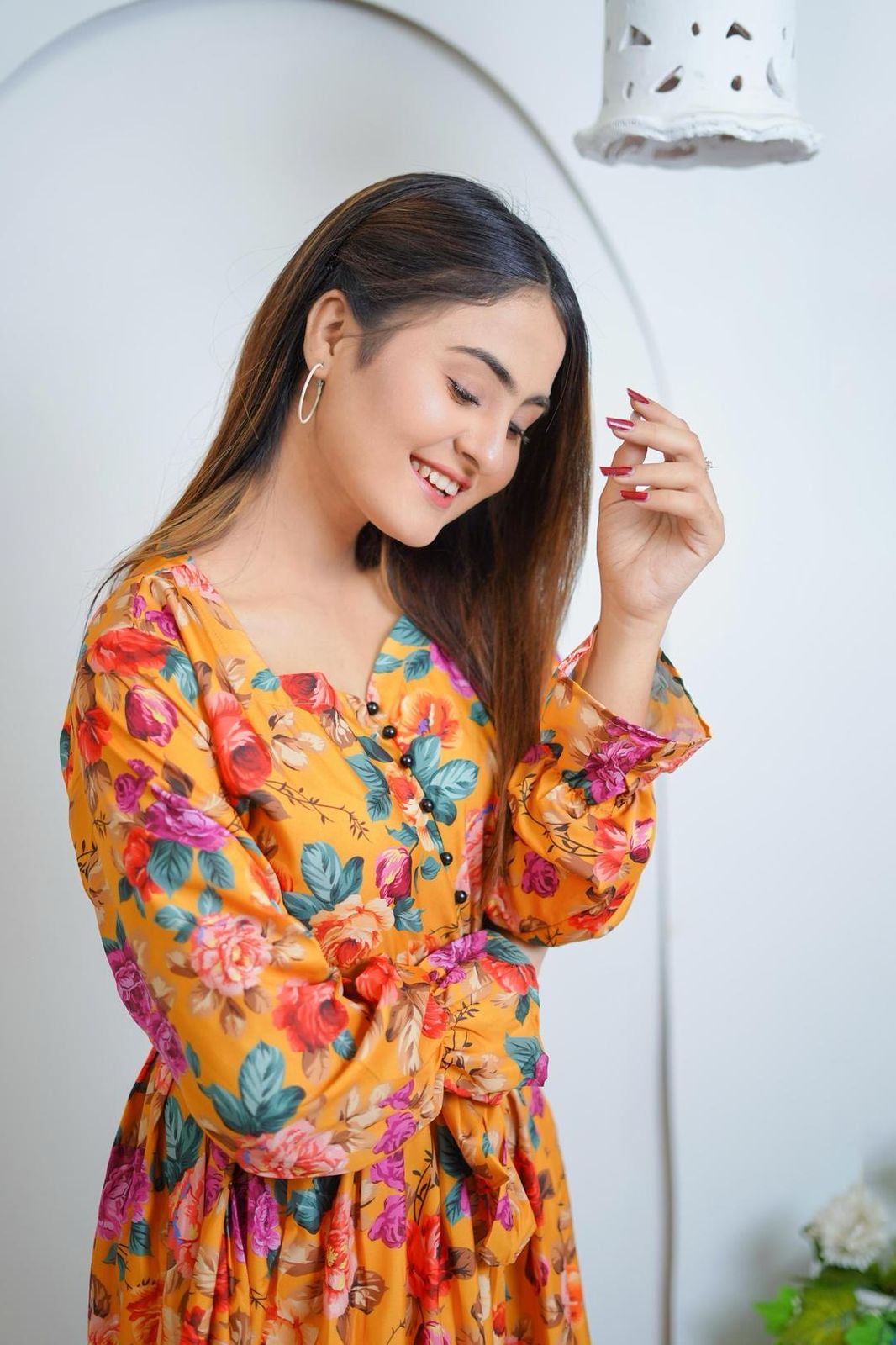 Women's Printed Swiss Lawn Frock – 1-Piece Long Dress | Elegant & Comfortable