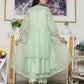 Women’s 2-Piece Green Organza Embroidered Suit – Shirt & Trouser
