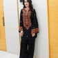 Black Womens Stitched Embriodered 2 Pcs