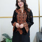 Black Womens Stitched Embriodered 2 Pcs