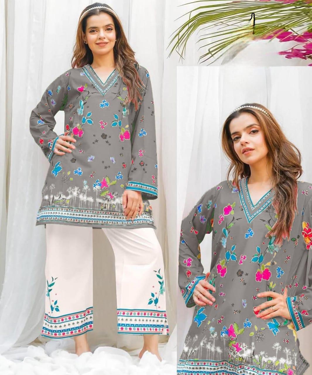 Women’s Swiss Lawn Printed 2-Piece Suit | Premium Digital Print Shirt & Trouser Set