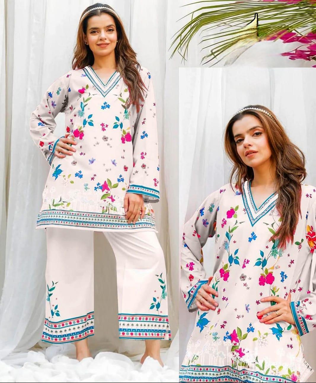 Women’s Premium Swiss Lawn Printed 2-Piece Suit | Digital Print Shirt & Trouser Set