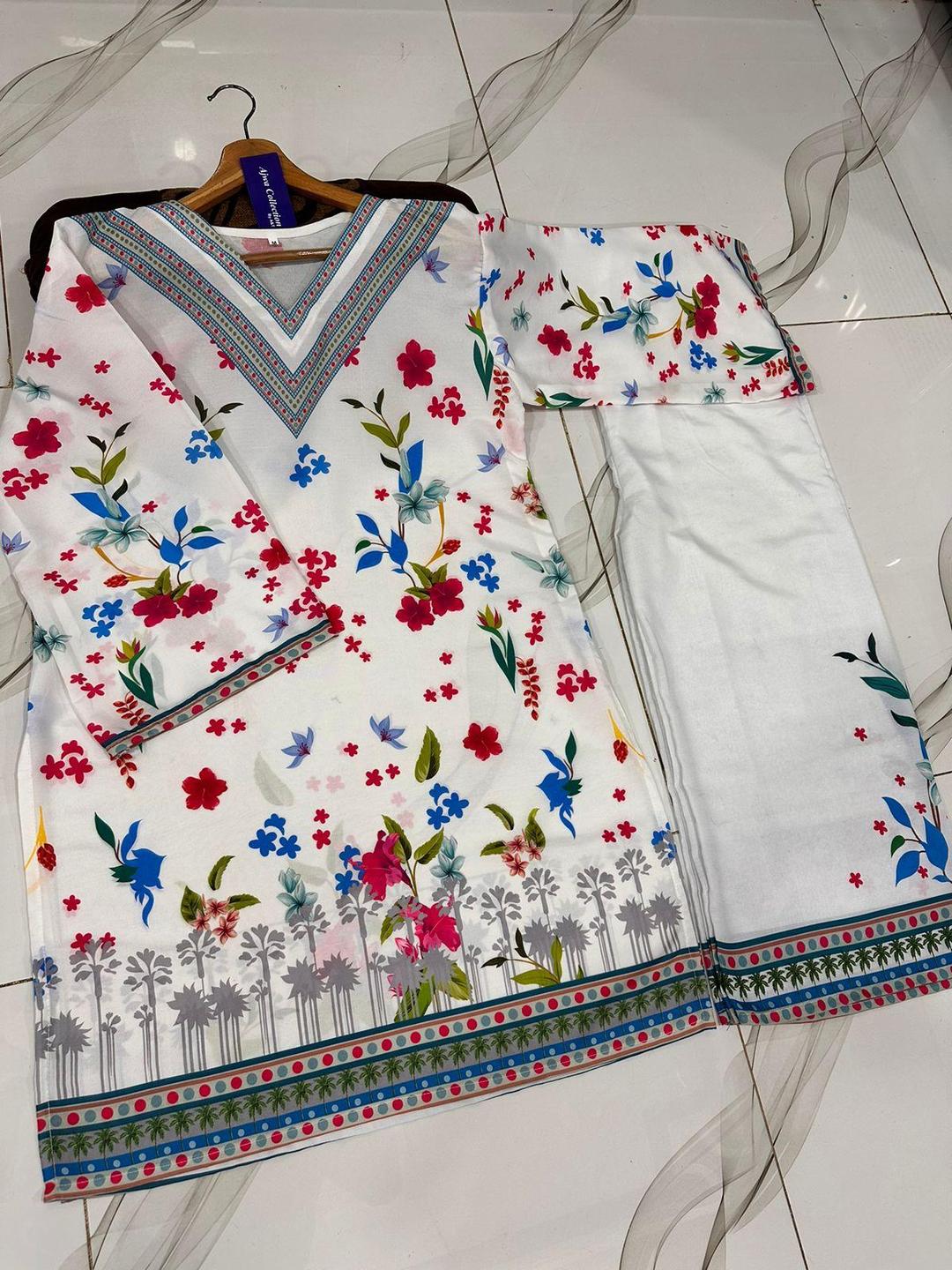 Women’s Premium Swiss Lawn Printed 2-Piece Suit | Digital Print Shirt & Trouser Set