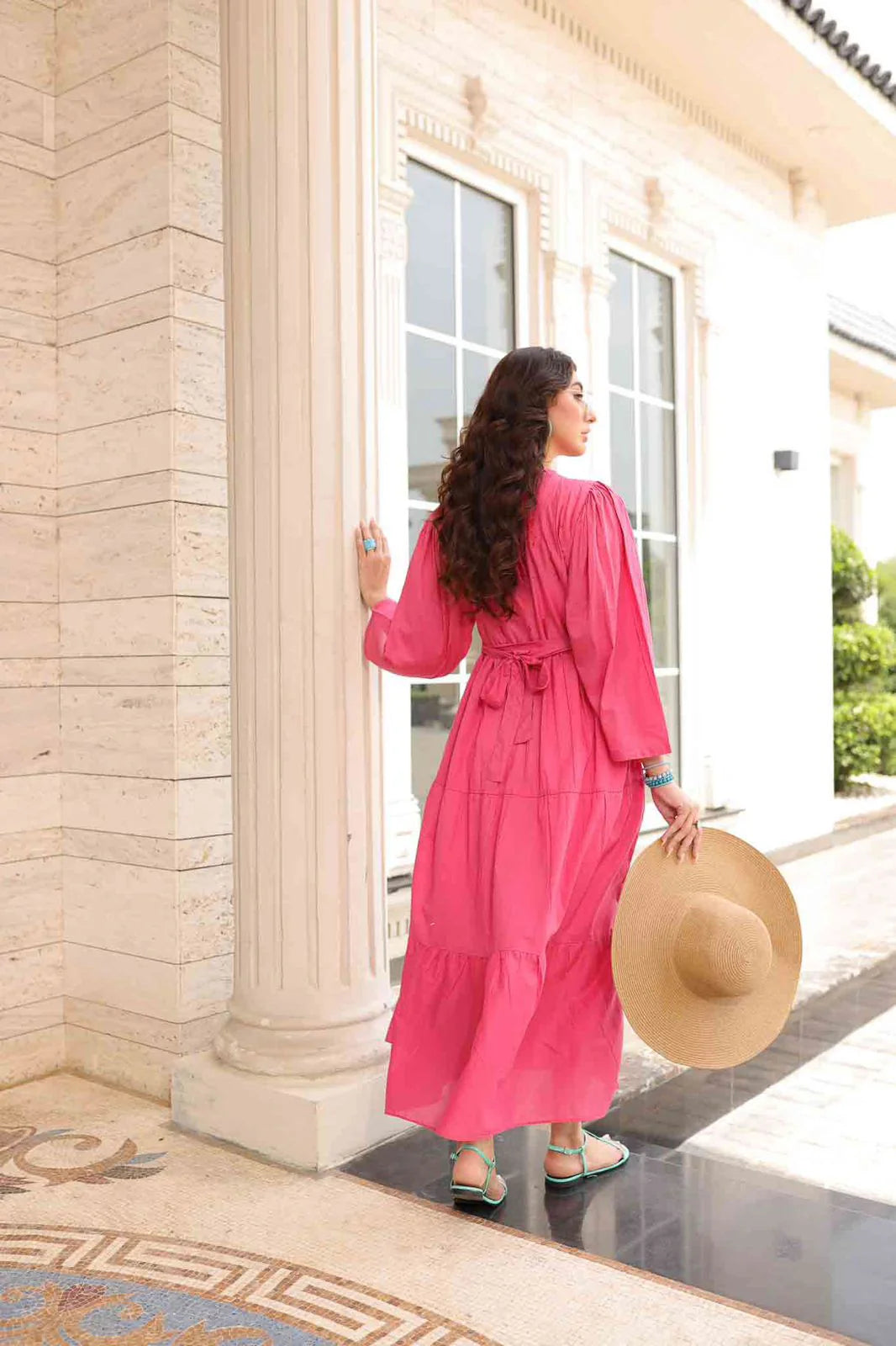 Plain Maxi Dress -Pinky