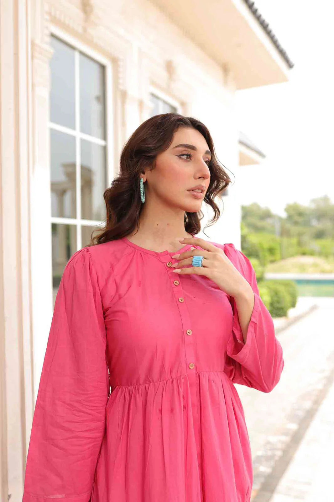 Plain Maxi Dress -Pinky