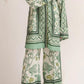 Stylish Printed V-Neck Shirt and Plain Trouser Set - 2 Pcs for Women