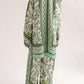 Stylish Printed V-Neck Shirt and Plain Trouser Set - 2 Pcs for Women