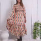 Printed long dress Chiffon Frock - 1 Pc Women Stitched Dress